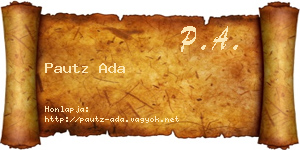 Pautz Ada névjegykártya